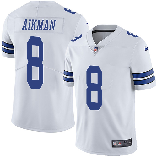 Dallas Cowboys #8 Troy Aikman White Youth Stitched Vapor Untouchable Limited Jersey Youth