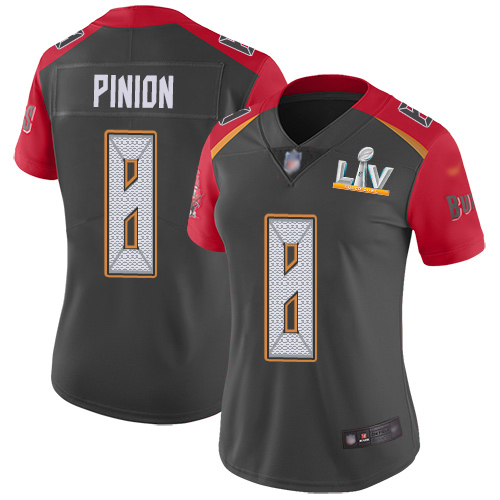 Tampa Bay Buccaneers #8 Bradley Pinion Gray Women's Super Bowl LV Bound Stitched Limited Inverted Legend Jersey Womens