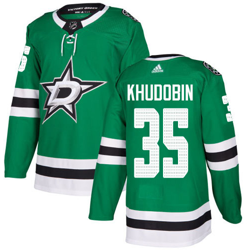 Adidas Dallas Stars #35 Anton Khudobin Green Home Authentic Youth Stitched Jersey Youth