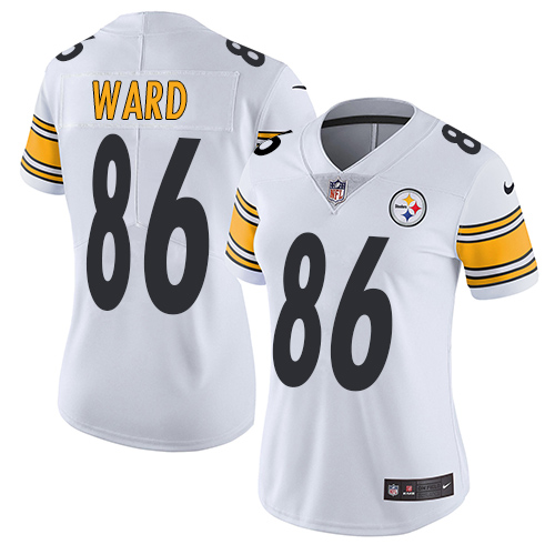 Pittsburgh Steelers #86 Hines Ward White Women's Stitched Vapor Untouchable Limited Jersey Womens
