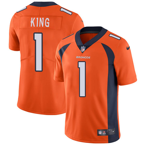 Denver Broncos #1 Marquette King Orange Team Color Men's Stitched Vapor Untouchable Limited Jersey Men's