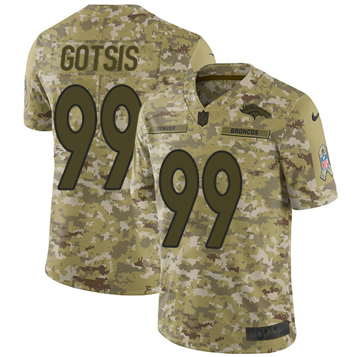 Denver Broncos #99 Adam Gotsis Camo Men's Stitched Limited 2018 Salute To Service Jersey Men's