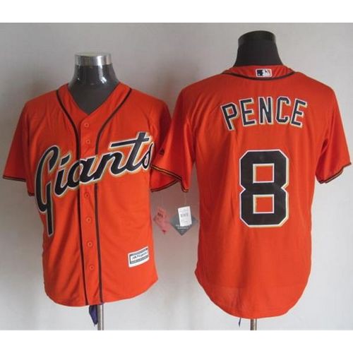 San Francisco Giants #8 Hunter Pence Orange Alternate New Cool Base Stitched Jersey Men's