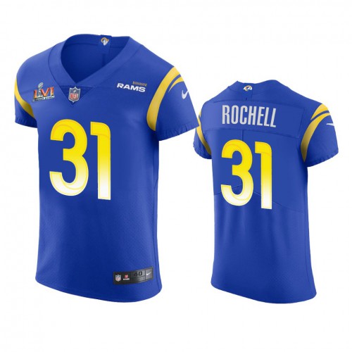 Los Angeles Los Angeles Rams #31 Robert Rochell Men's Super Bowl LVI Patch Vapor Elite Player Jersey - Royal Men's