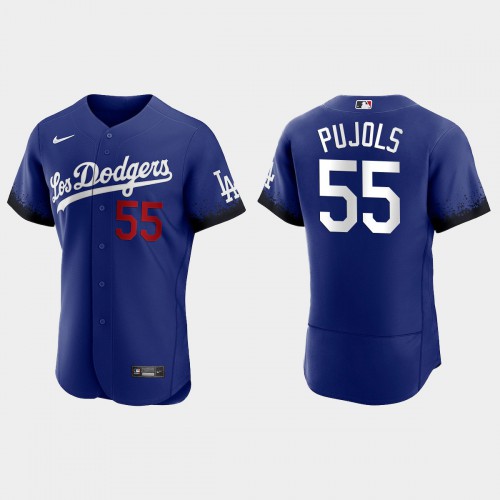 Los Angeles Los Angeles Dodgers #55 Albert Pujols Men's 2021 City Connect Authentic Jersey Royal Men's