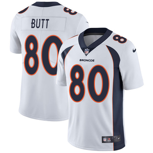 Denver Broncos #80 Jake Butt White Men's Stitched Vapor Untouchable Limited Jersey Men's