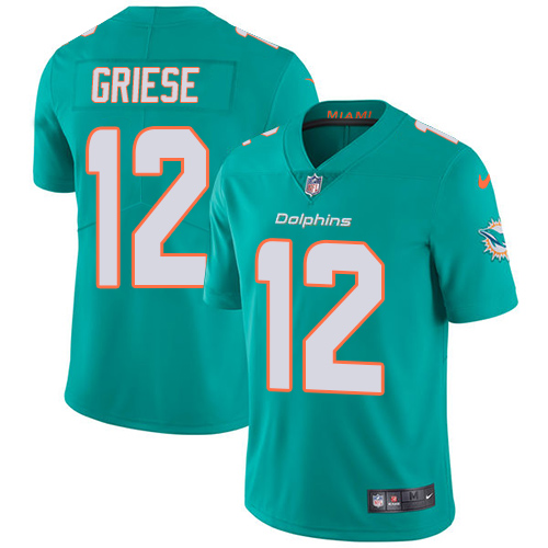 Miami Dolphins #12 Bob Griese Aqua Green Team Color Youth Stitched Vapor Untouchable Limited Jersey Youth