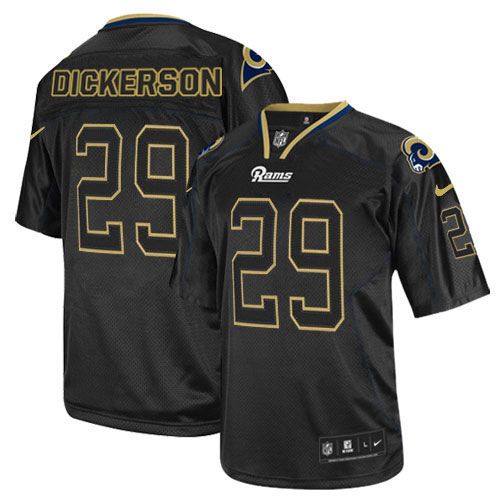 Rams #29 Eric Dickerson Lights Out Black Men's Stitched Elite Jersey