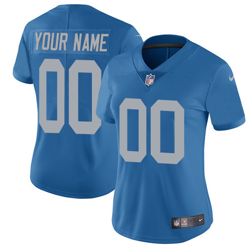 Detroit Lions Customized Blue Alternate Stitched Vapor Untouchable Limited Women's Jersey