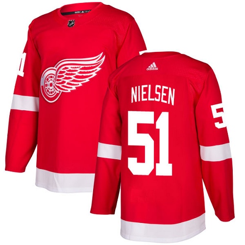 Adidas Detroit Red Wings #51 Frans Nielsen Red Home Authentic Stitched Jersey Men's