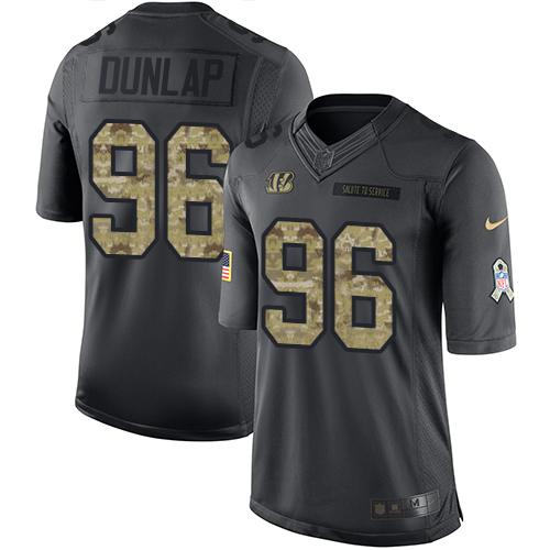 Cincinnati Bengals #96 Carlos Dunlap Black Men's Stitched Limited 2016 Salute to Service Jersey Men's