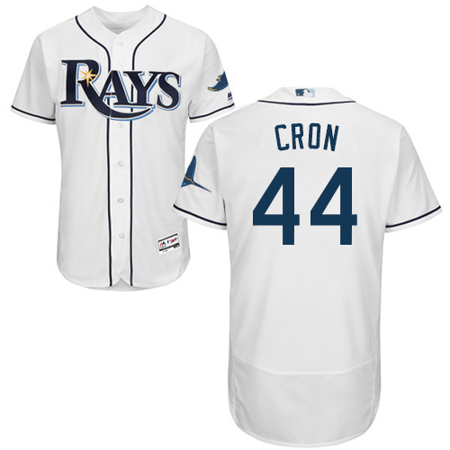 Tampa Bay Rays #44 CJ Cron White Flexbase Authentic Collection Stitched Jersey Men's