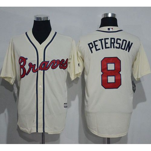 Atlanta Braves #8 Jace Peterson Cream New Cool Base Stitched Jersey Men's