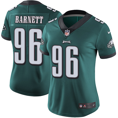 Philadelphia Eagles #96 Derek Barnett Midnight Green Team Color Women's Stitched Vapor Untouchable Limited Jersey Womens