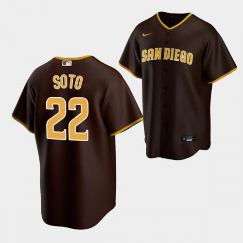 San Diego San Diego Padres #22 Juan Soto Brown Replica Road Jersey Men's
