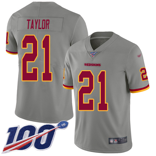 Commanders #21 Sean Taylor Gray Youth Stitched Limited Inverted Legend 100th Season Jersey