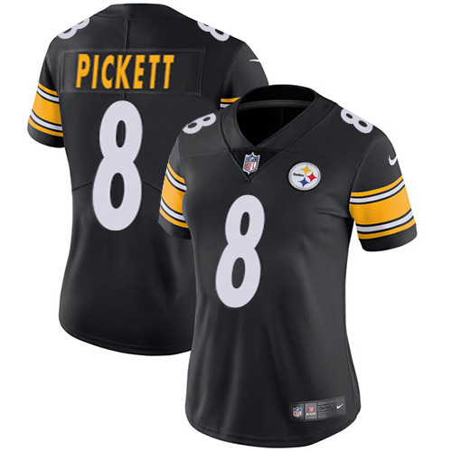 Steelers #8 Kenny Pickett Black Team Color Women's Stitched Vapor Untouchable Limited Jersey