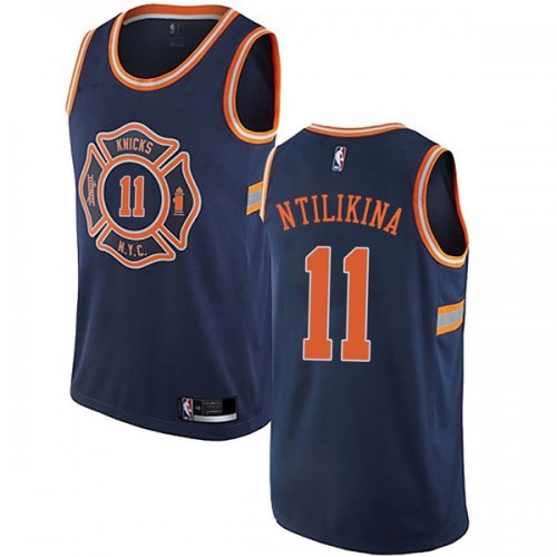 New York Knicks #11 Frank Ntilikina Navy Youth Swingman City Edition Jersey Youth