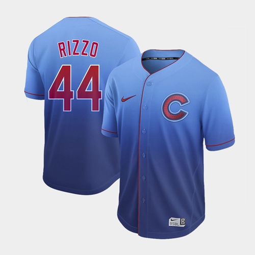 Chicago Cubs #44 Anthony Rizzo Royal Fade Authentic Stitched Jersey Men's