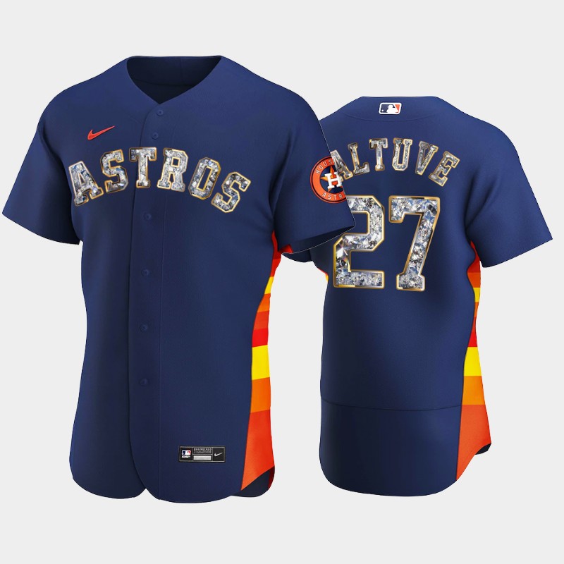 Houston Astros #27 Jose Altuve Men's Diamond Edition Jersey - Navy