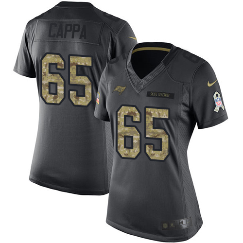 Tampa Bay Buccaneers #65 Alex Cappa Black Women's Stitched Limited 2016 Salute to Service Jersey Womens