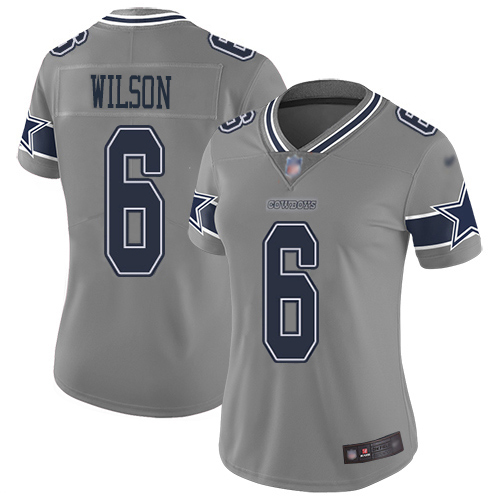 Cowboys #6 Donovan Wilson Gray Women's Stitched Limited Inverted Legend Jersey