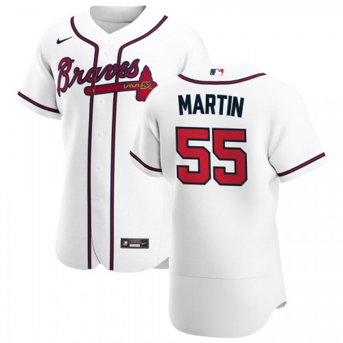 Atlanta Atlanta Braves #55 Chris Martin Men's White Home 2020 Authentic Player Jersey Men's