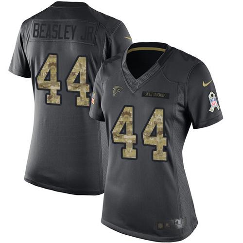 Atlanta Falcons #44 Vic Beasley Jr Black Women's Stitched Limited 2016 Salute to Service Jersey Womens