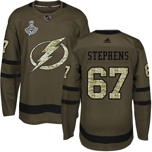Adidas Tampa Bay Lightning #67 Mitchell Stephens Green Salute to Service Youth 2020 Stanley Cup Champions Stitched Jersey Youth