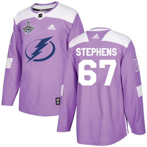 Adidas Tampa Bay Lightning #67 Mitchell Stephens Purple Authentic Fights Cancer Youth 2020 Stanley Cup Champions Stitched Jersey Youth
