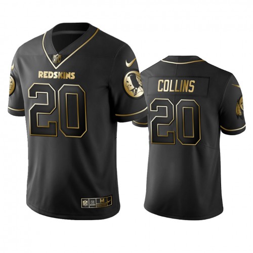Washington Commanders #20 Landon Collins Men's Stitched Vapor Untouchable Limited Black Golden Jersey Men's