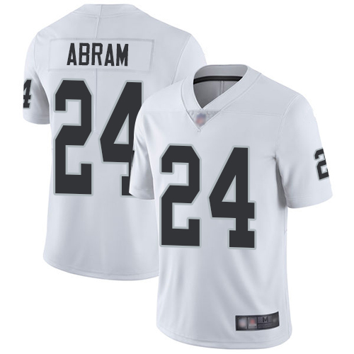 Raiders #24 Johnathan Abram White Youth Stitched Vapor Untouchable Limited Jersey
