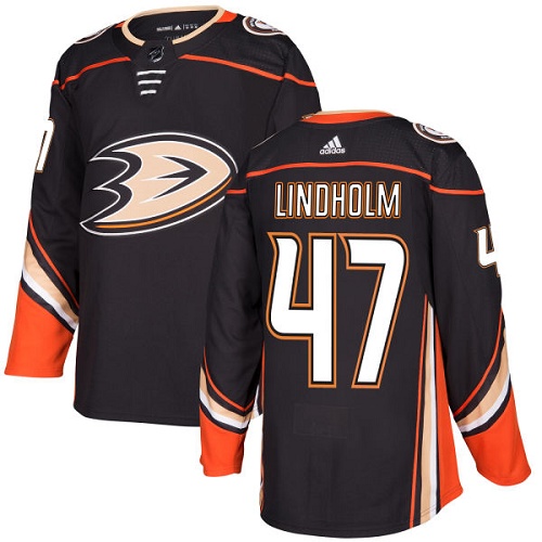 Adidas Anaheim Ducks #47 Hampus Lindholm Black Home Authentic Stitched Jersey Men's