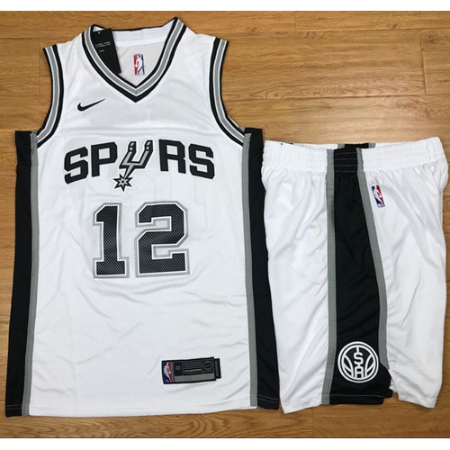 San Antonio Spurs #12 LaMarcus Aldridge White A Set Swingman Association Edition Jersey Mens