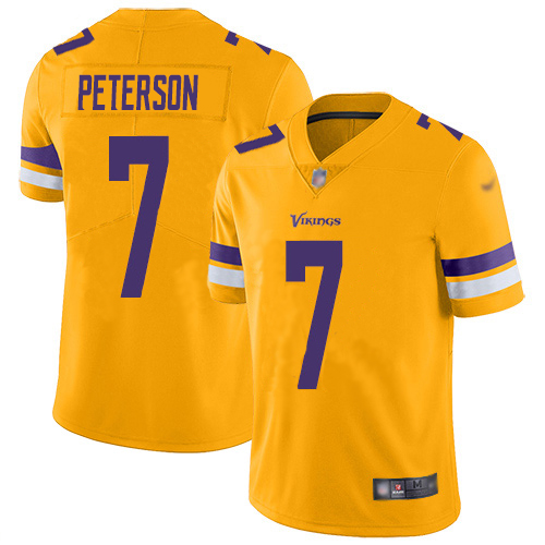 Minnesota Vikings #7 Patrick Peterson Gold Men's Stitched Limited Inverted Legend Jersey Men's