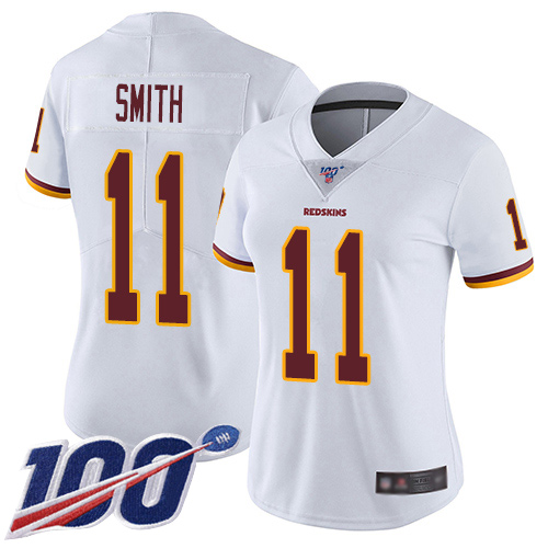Washington Commanders #11 Alex Smith White Women's Stitched 100th Season Vapor Limited Jersey Womens