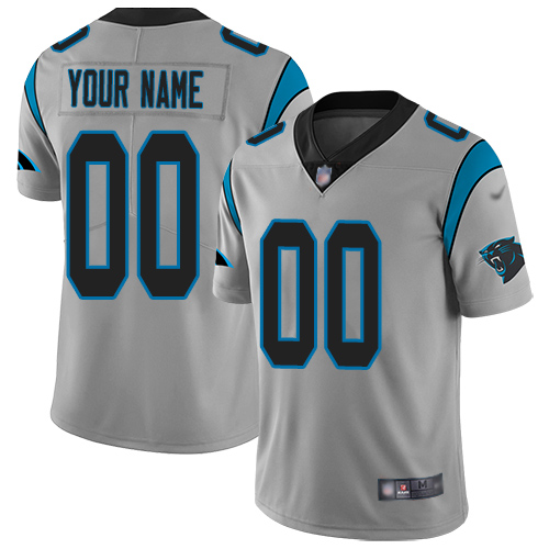 Carolina Panthers Customized Silver Men's Stitched Limited Inverted Legend Jersey