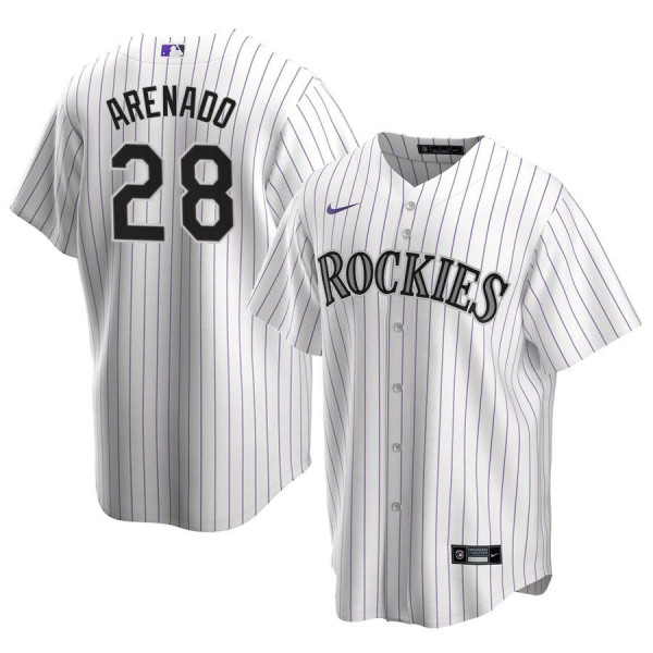 Men's Youth Women's Colorado Rockies 28 Replica White Home 2020 Nolan Arenado Jersey