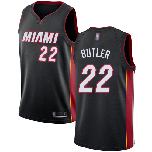 Miami Heat #22 Jimmy Butler Black Swingman Icon Edition Jersey Mens