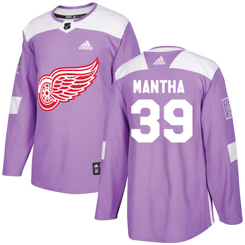 Adidas Detroit Red Wings #39 Anthony Mantha Purple Authentic Fights Cancer Stitched Youth Jersey Youth