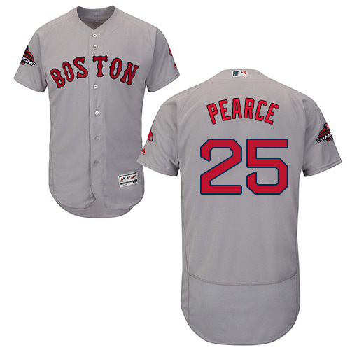 Boston Red Sox #25 Steve Pearce Grey Flexbase Authentic Collection 2018 World Series Champions Stitched Jersey Men's