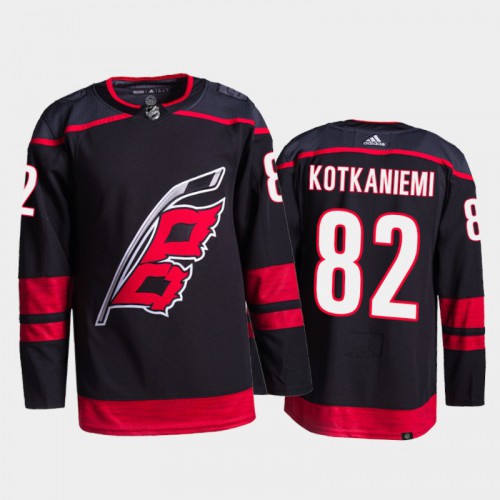 Adidas Carolina Hurricanes #82 Jesperi Kotkaniemi Men's 2021-22 Alternate Authentic Jersey - Black Men's