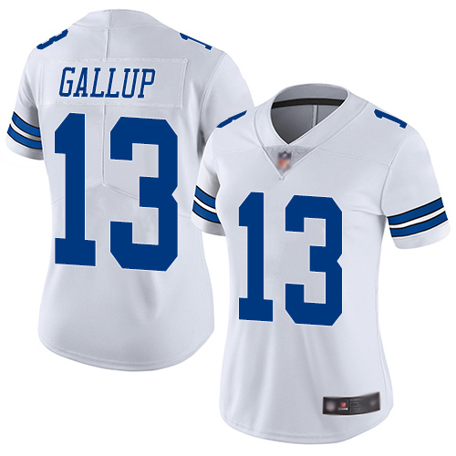 Cowboys #13 Michael Gallup White Women's Stitched Vapor Untouchable Limited Jersey