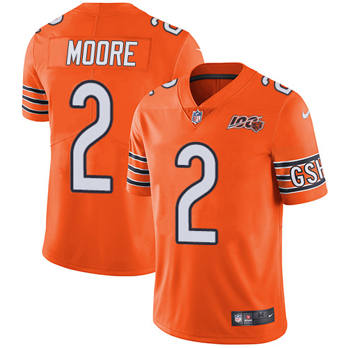 Bears #2 D.J. Moore Orange Youth Stitched Limited Rush 100th Season Jersey