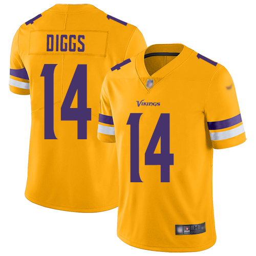 Minnesota Vikings #14 Stefon Diggs Gold Youth Stitched Limited Inverted Legend Jersey Youth