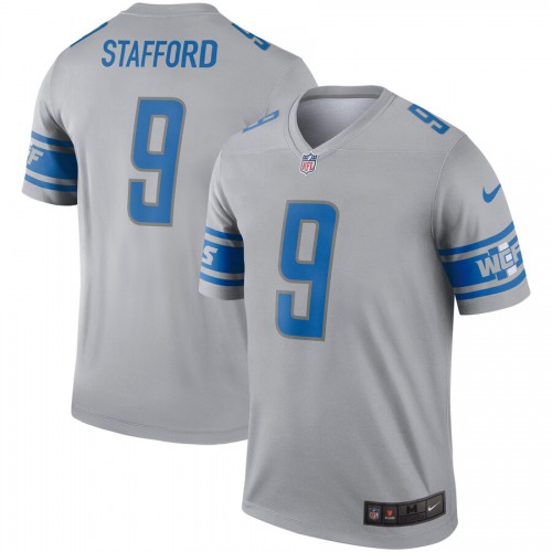 Detroit Detroit Lions #9 Matthew Stafford Inverted Legend Jersey Gray Men's