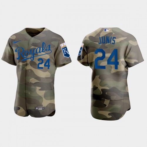 Kansas City Kansas City Royals #24 Jakob Junis Men's 2021 Armed Forces Day Authentic Jersey -Camo Men's