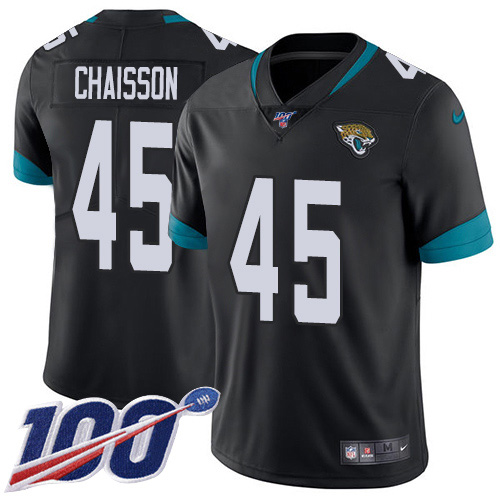 Jacksonville Jaguars #45 K'Lavon Chaisson Black Team Color Youth Stitched 100th Season Vapor Untouchable Limited Jersey Youth