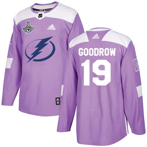 Adidas Tampa Bay Lightning #19 Barclay Goodrow Purple Authentic Fights Cancer Youth 2020 Stanley Cup Champions Stitched Jersey Youth