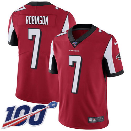Falcons #7 Bijan Robinson Red Team Color Stitched Youth 100th Season Vapor Untouchable Limited Jersey